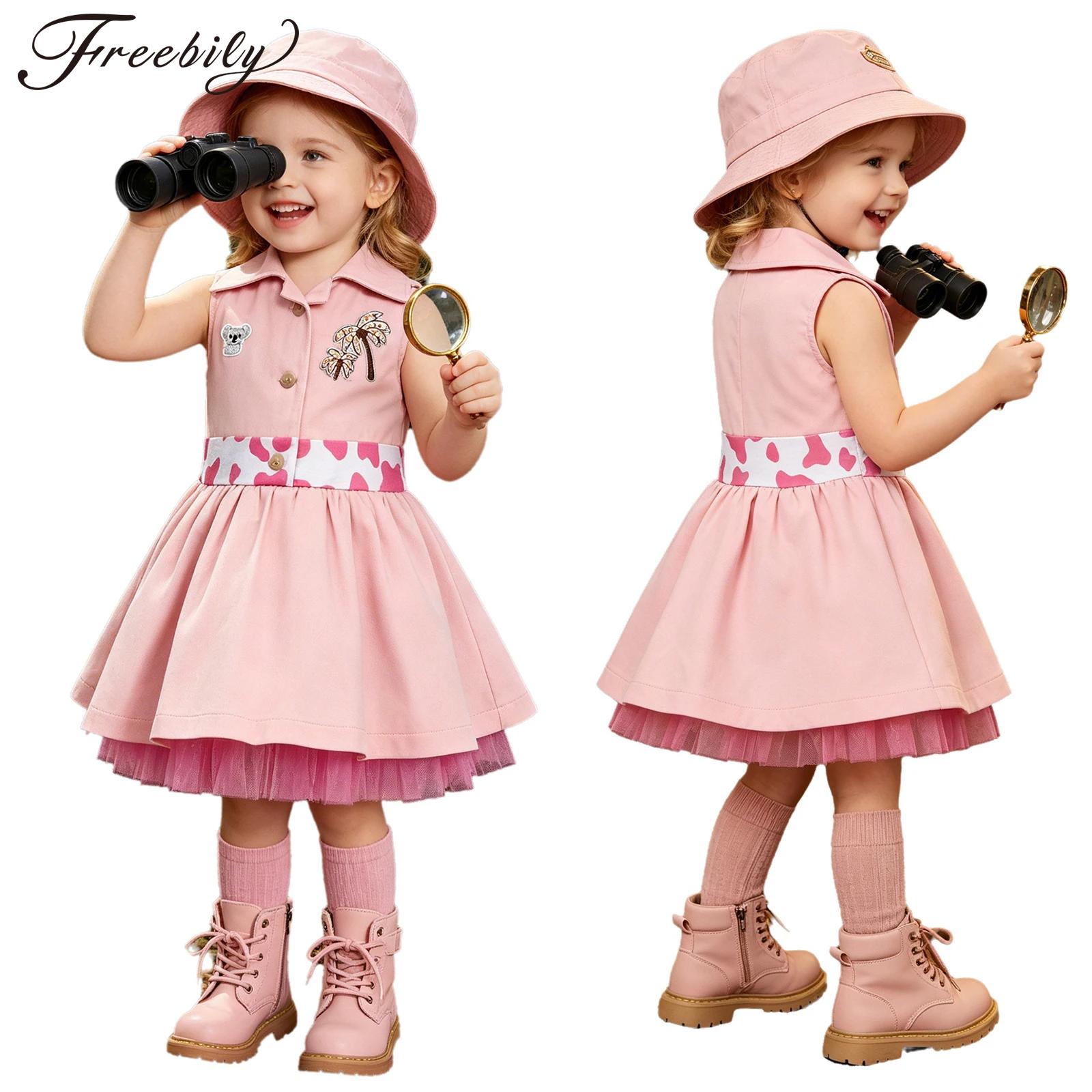 Toddler Girl Tulle Party Dress - 유아 여아 동물원 관리자 의상 민소매