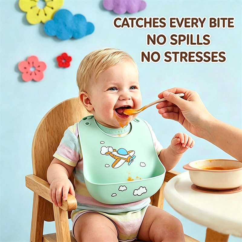 Waterproof Baby Bibs Silicone - 실리콘 아기 수유 턱받이 방수 음식받이