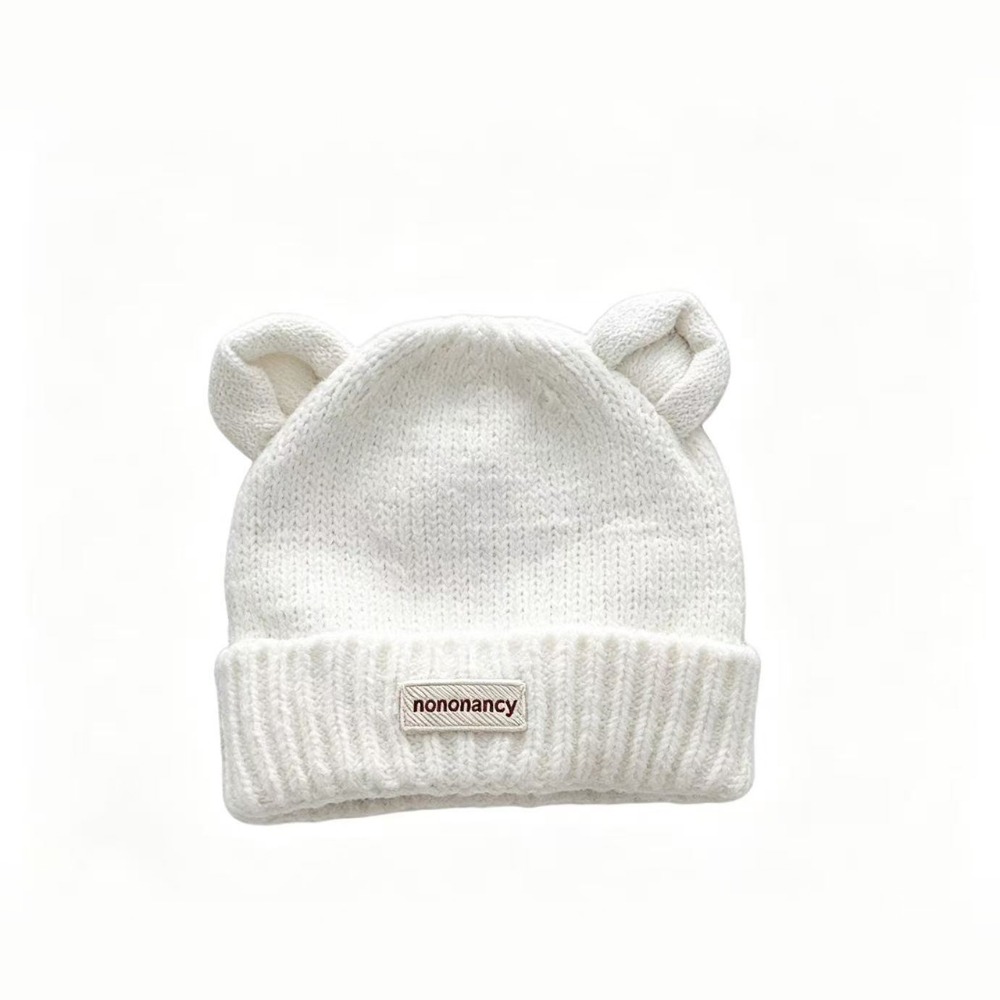 Infant Beanie Hat With Ears - 새로운 단색 곰돌이 귀 모양 아기