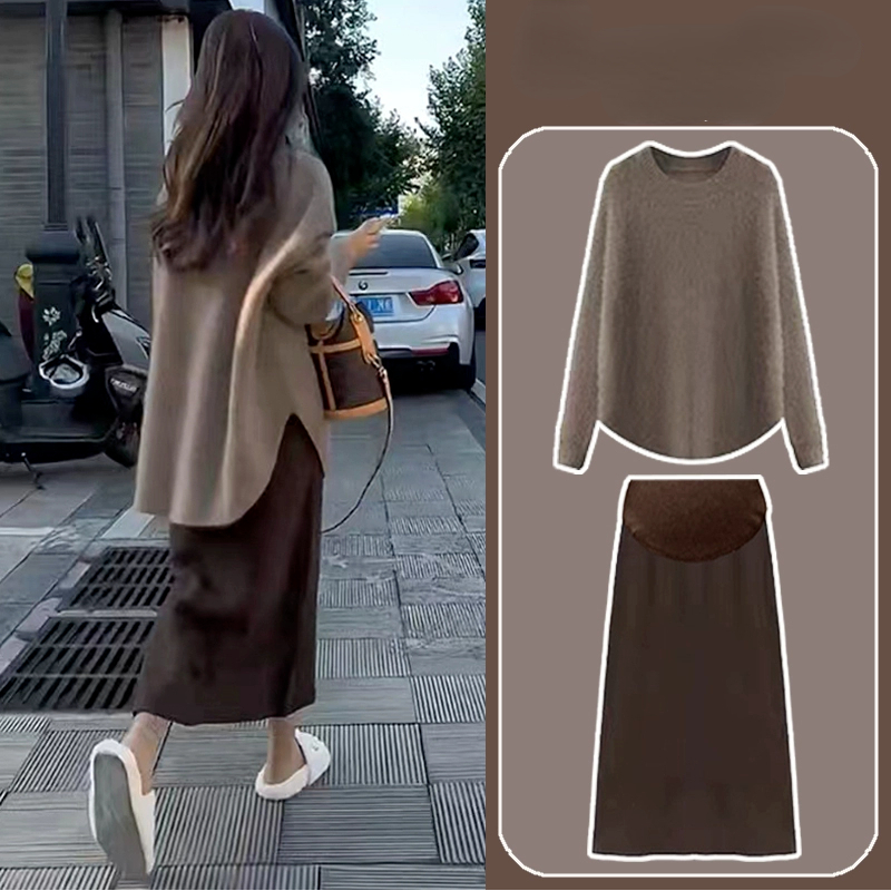 Maternity Wear - 캐주얼 투피스 세트 임산부 의류, 가을