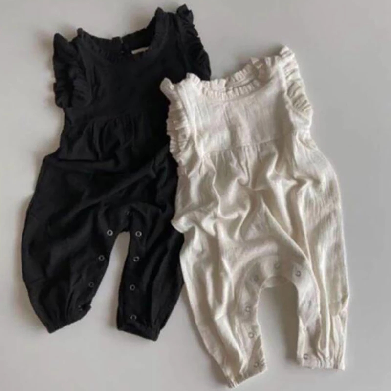Baby Summer Linen Sleeveless Jumpsuit - MILANCEL 여름 아기 롬퍼, 민소매 유아