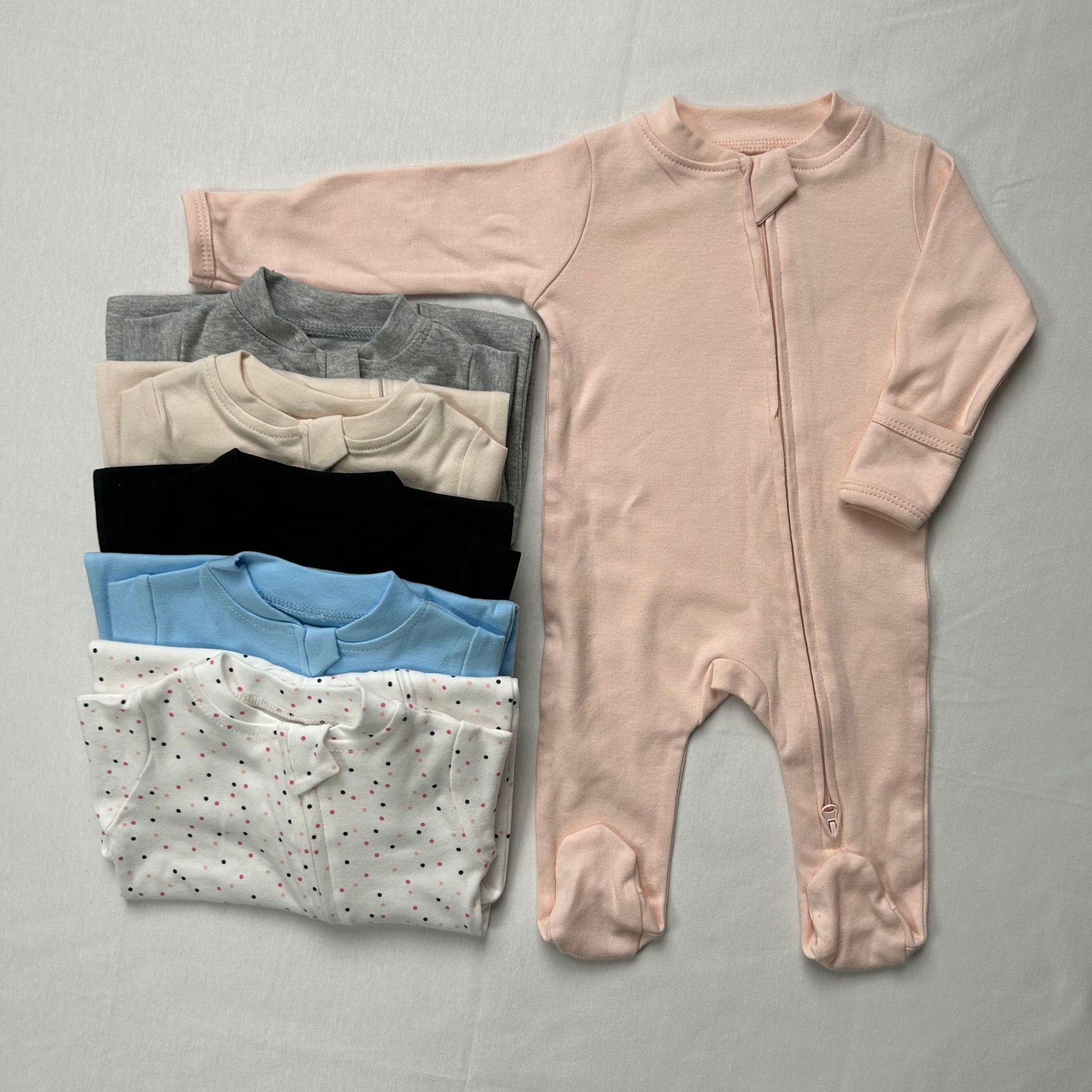 Cotton Baby Onesies Zipper - 유니섹스 아기용 삼각형 디자인 롬퍼, 면