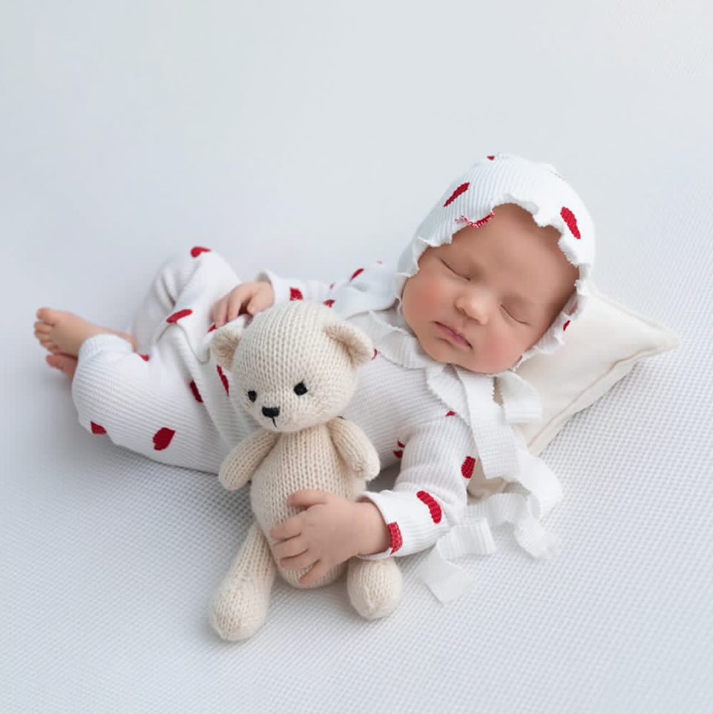 하트 테마 신생아 사진 촬영 소품 아기 남자 니트 롬퍼 - Infant Photography Props Outfit 리뷰 및 가격