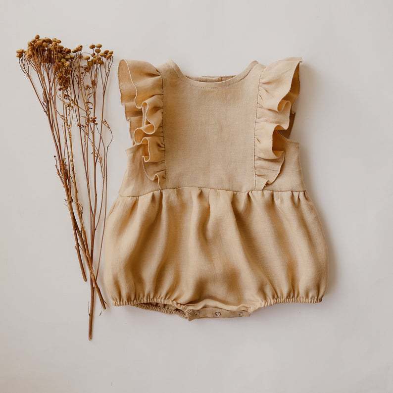 신생아 아기 여아 롬퍼 코튼 린넨 러플, 민소매 유아  - Baby Summer Linen Sleeveless Jumpsuit 리뷰 및 가격