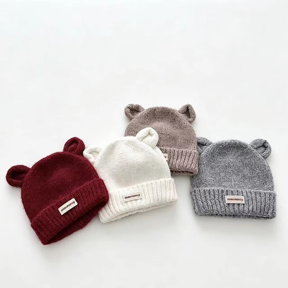 새로운 단색 곰돌이 귀 모양 아기 모자, 따뜻한 안감, - Infant Beanie Hat With Ears 리뷰 및 가격