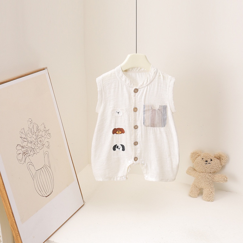 2026 여름 만화 곰 프린트 3M-3Y 아기 롬퍼 넓 - Baby Summer Linen Sleeveless Jumpsuit 리뷰 및 가격