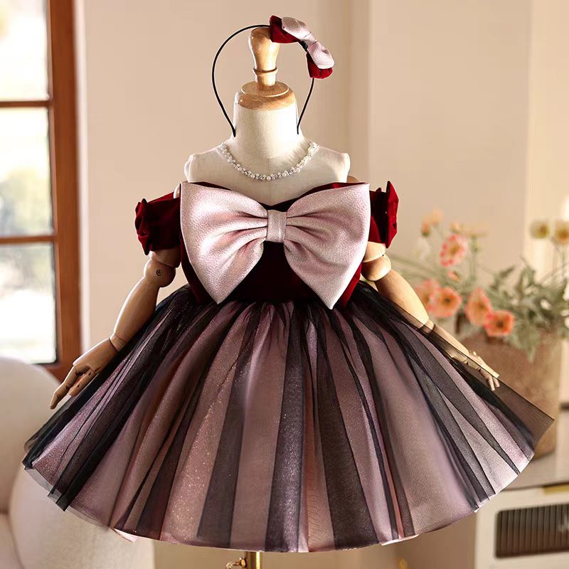 질 위시 J464 우아한 버건디 소녀 드레스 비즈 장식 - Toddler Girl Tulle Party Dress 리뷰 및 가격