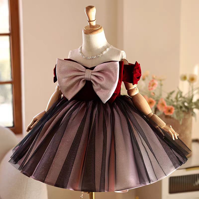 질 위시 J464 우아한 버건디 소녀 드레스 비즈 장식 - Toddler Girl Tulle Party Dress 리뷰 및 가격