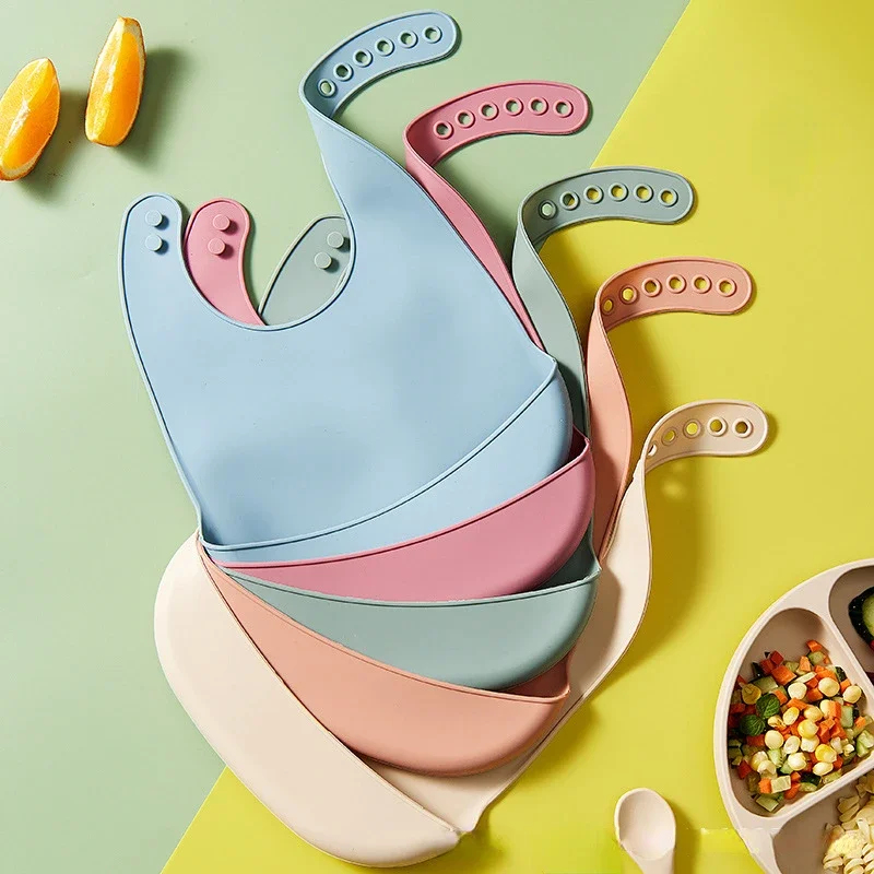 1-4Pcs 아기 턱받이 조절 가능한 방수 턱받이 아기 - Waterproof Baby Bibs Silicone 리뷰 및 가격