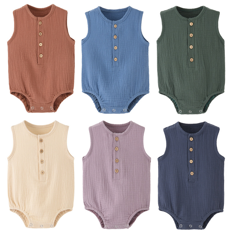 여름용, 단색, 신생아용, 100% 면 혼방 소재, 남 - Baby Summer Linen Sleeveless Jumpsuit 리뷰 및 가격