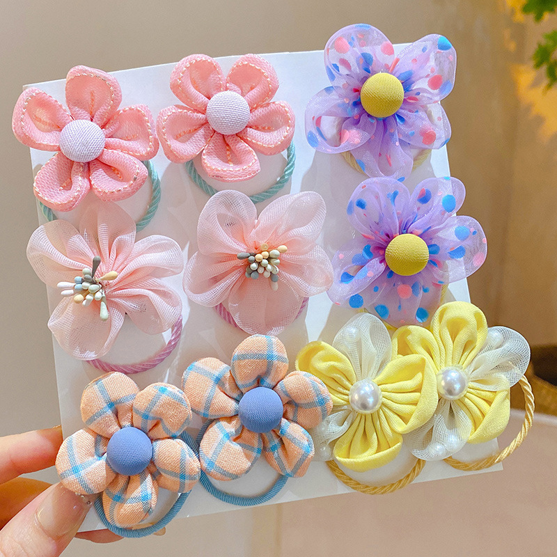 10Pcs 좋은 탄력성을 가진 어린이용 메쉬 꽃 머리  - Baby Gear 리뷰 및 가격